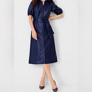 Leather Anne Taylor Shirt Dress